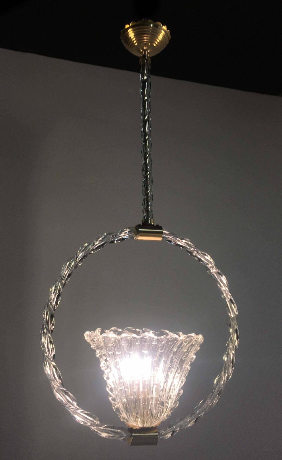 Charming Bubble Glass Pendant By Barovier And Toso  Murano  1940s photo vintage