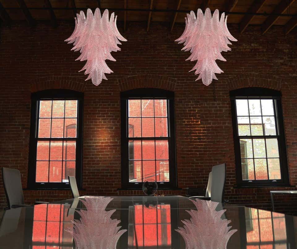 photo furniture Gorgeous Pair Of Murano Glass Chandeliers