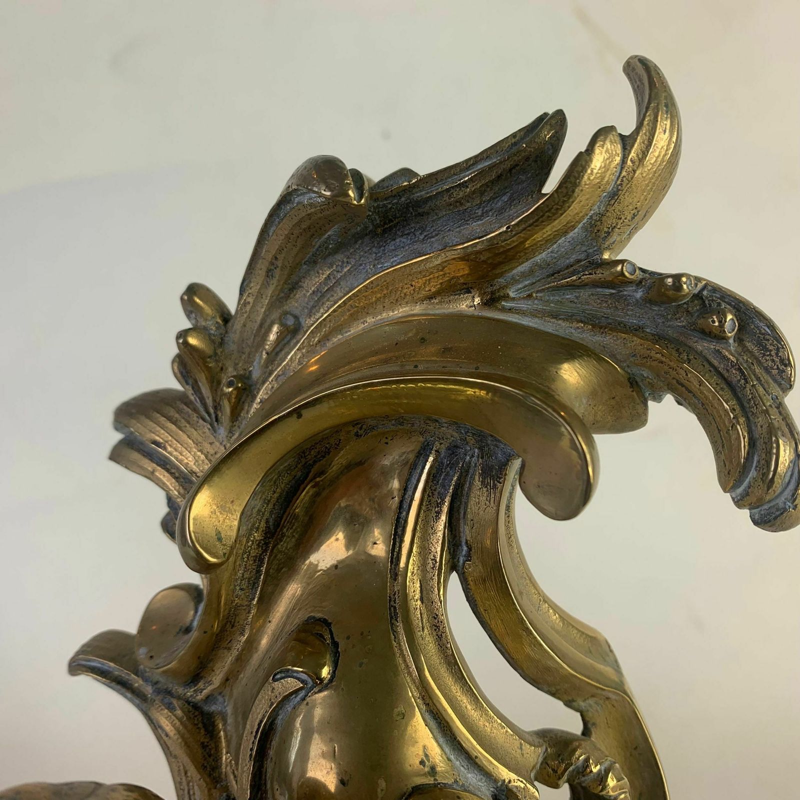 Home Fixtures Fine Pair Of Gilded Brass Chenets/Fire Dogs photo