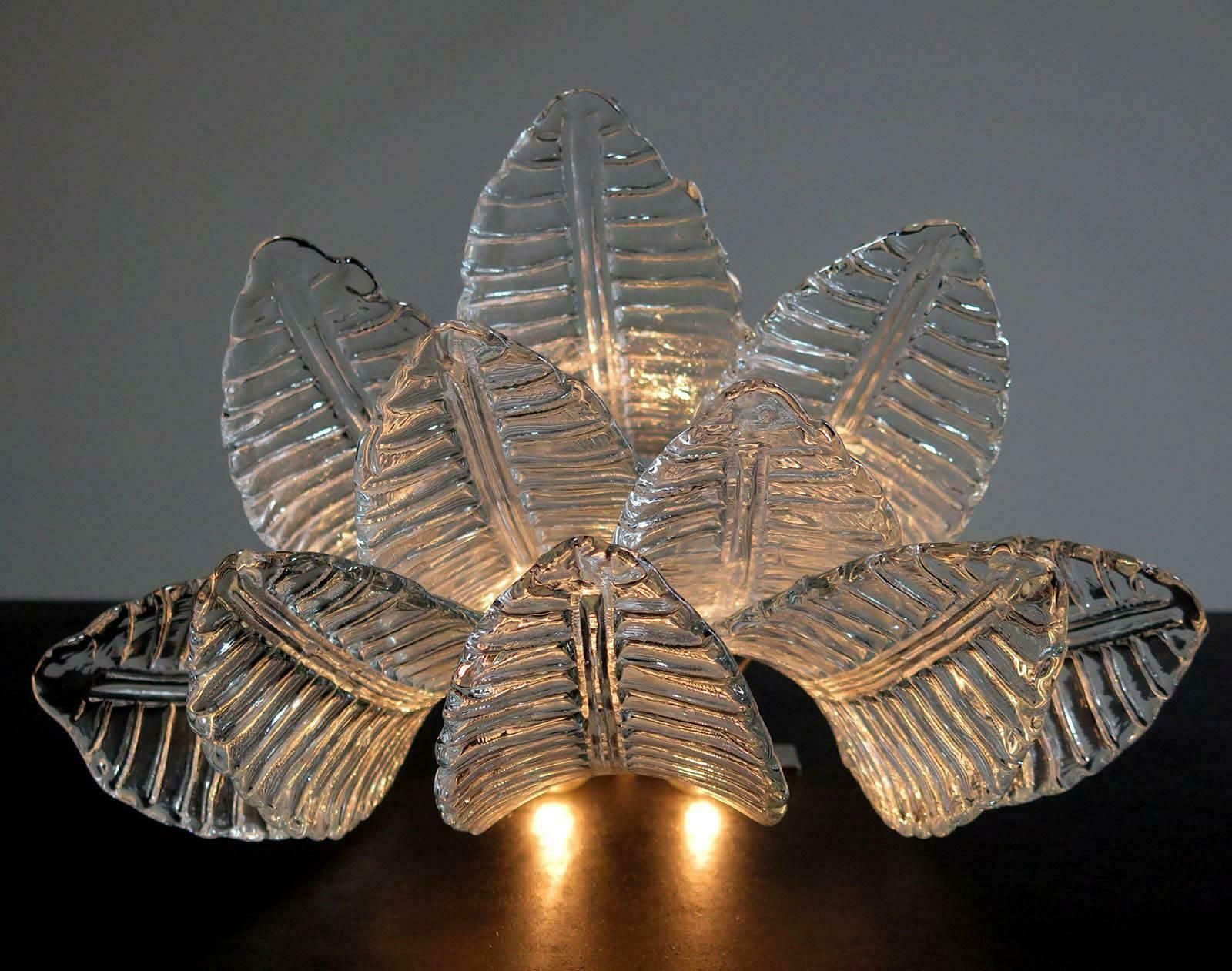 Pair Of Italian Felci Leaves Sconces Barovier And Toso Style  Murano photo Lighting