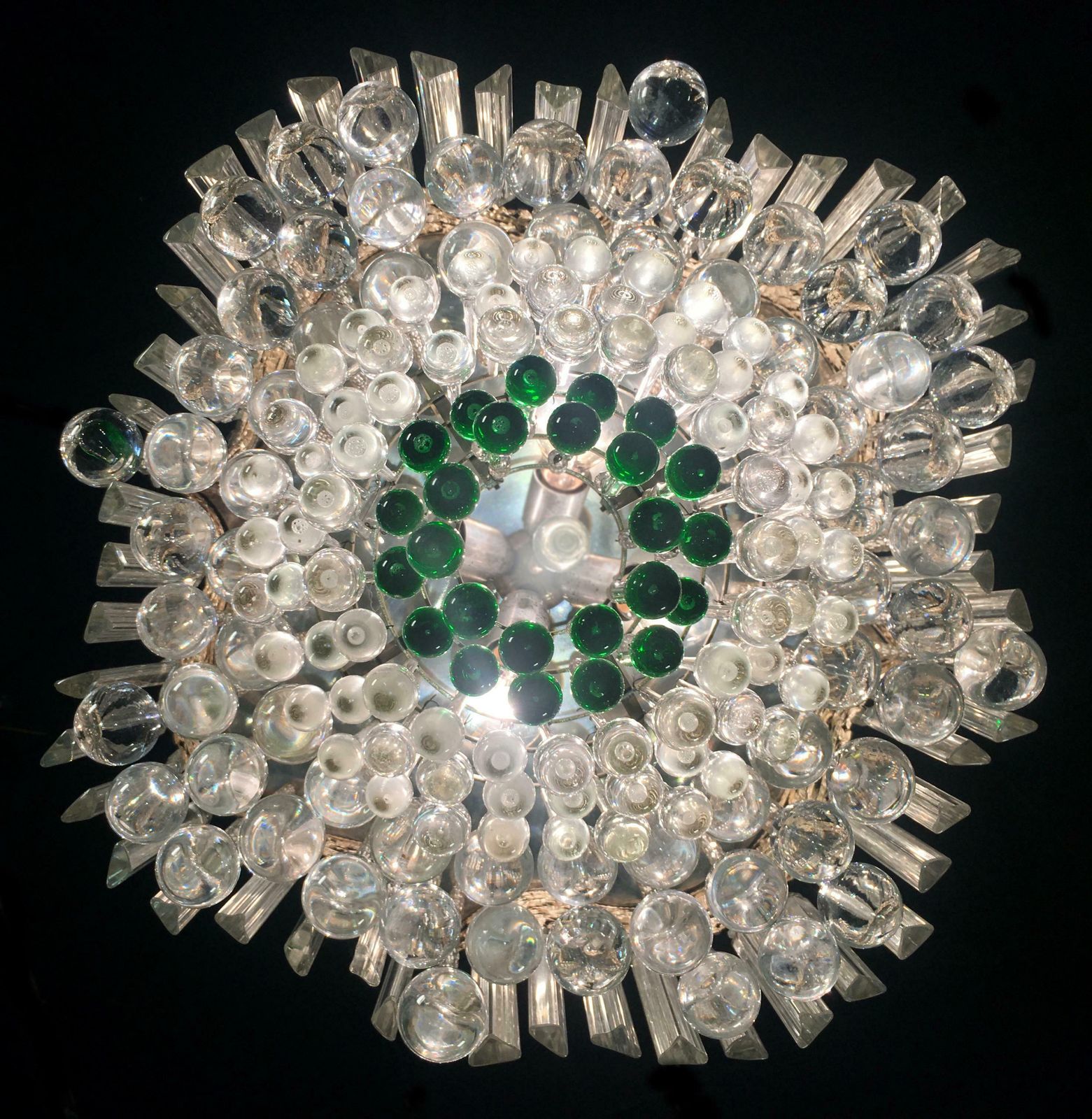Amazing Italian Chandelier Royal Crown Murano 1950s photo Lighting