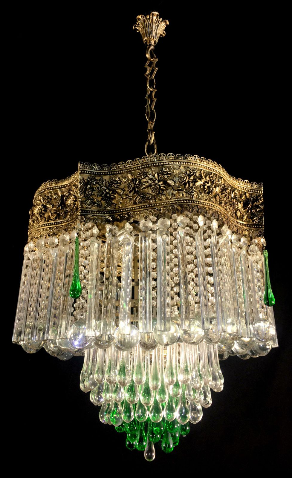 Amazing Italian Chandelier Royal Crown Murano 1950s photo 4039.0