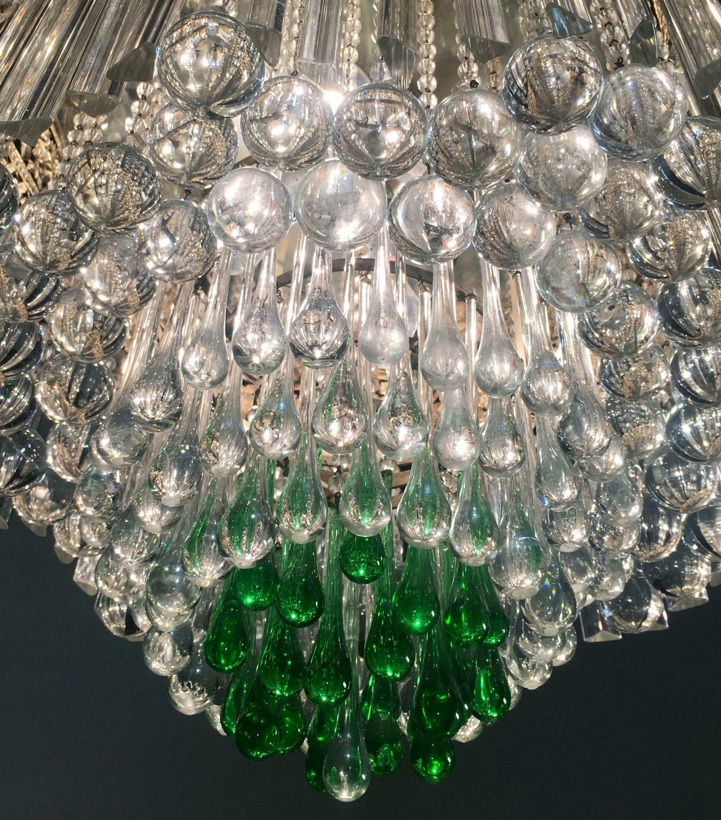 photo vintage Amazing Italian Chandelier Royal Crown Murano 1950s