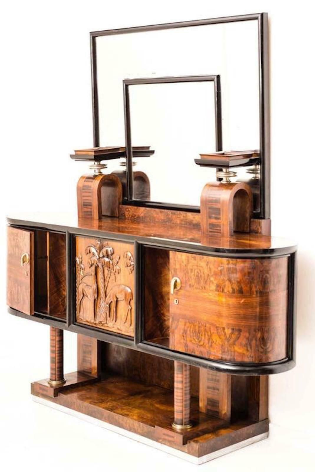 Superb Italian Design Art Deco Dining Room Set By Pierluigi Colli, 1930s photo vinterior