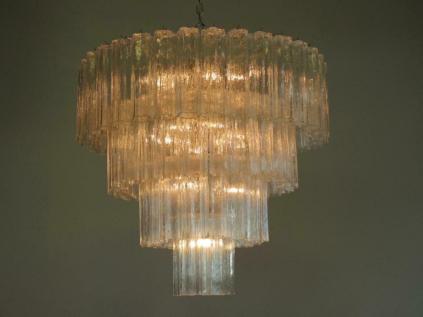Italian Murano Glass Chandelier, 78 Tronchi, Tony Zuccheri Style photo for sale