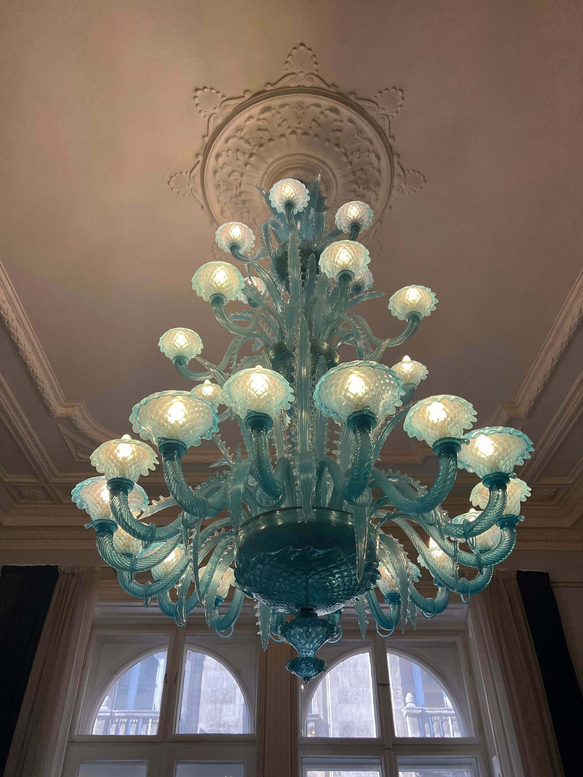 Late 20th Century Murano Glass Italian "Queen Turquoise" Chandelier, 1980s photo furniture