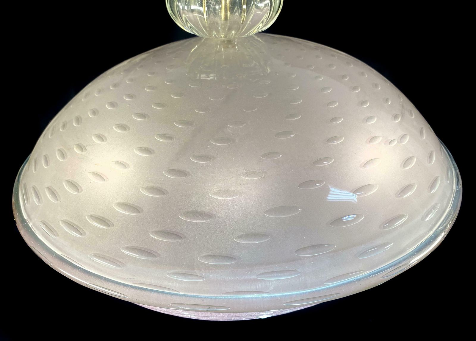 3069.0 Charming Pink Glass Lantern Chandelier By Barovier And Toso Murano 1940 photo