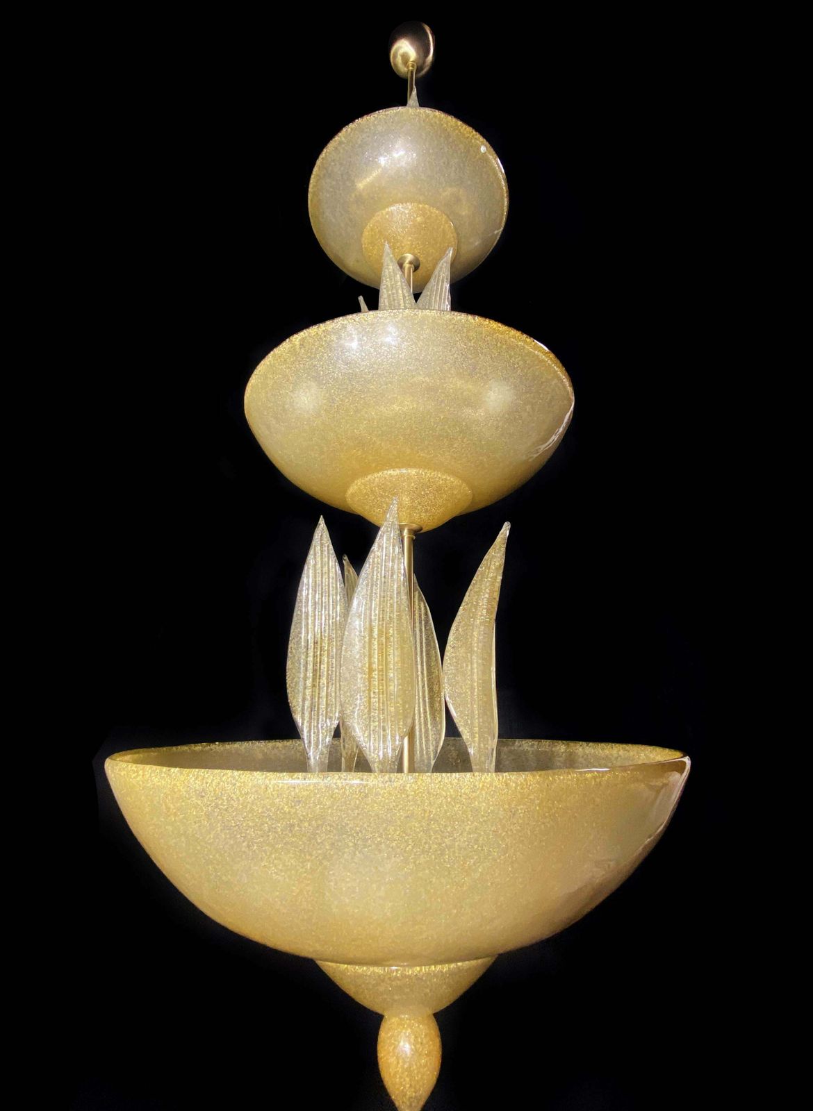 Amazing Murano Chandelier With Gold Inclusions, 1990s photo furniture