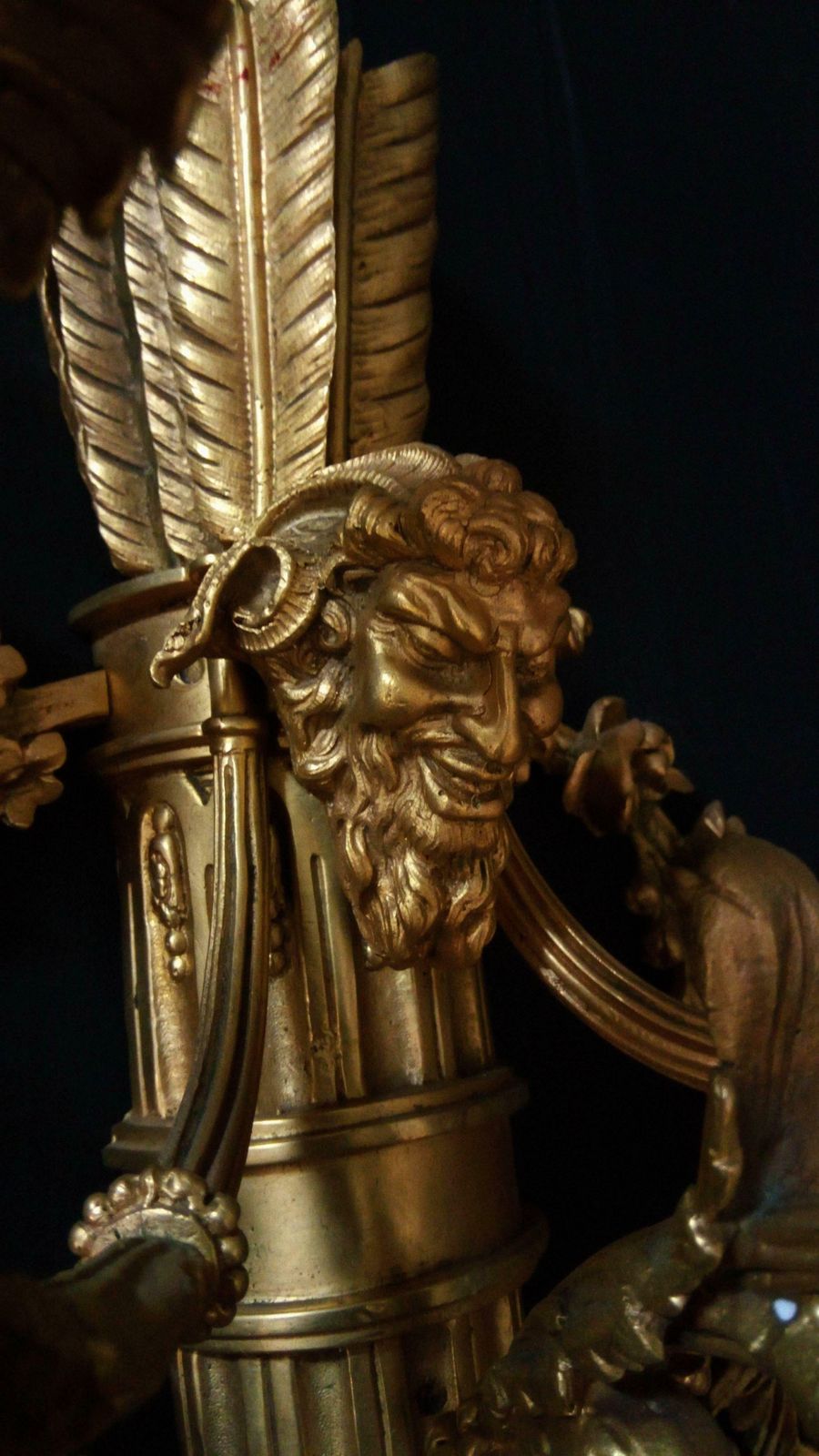 Pair Of Louis XVI Gilded Golden Gilded Bronze Sconces With Five Lights photo vintage