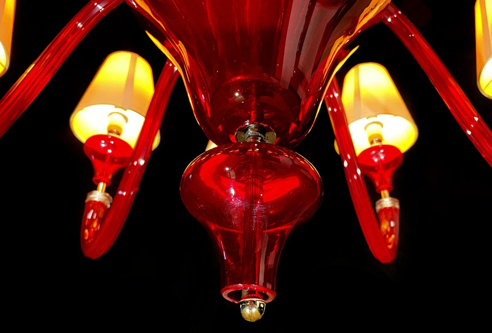 photo vintage Italian Chandelier By Barovier And Toso Murano 1990