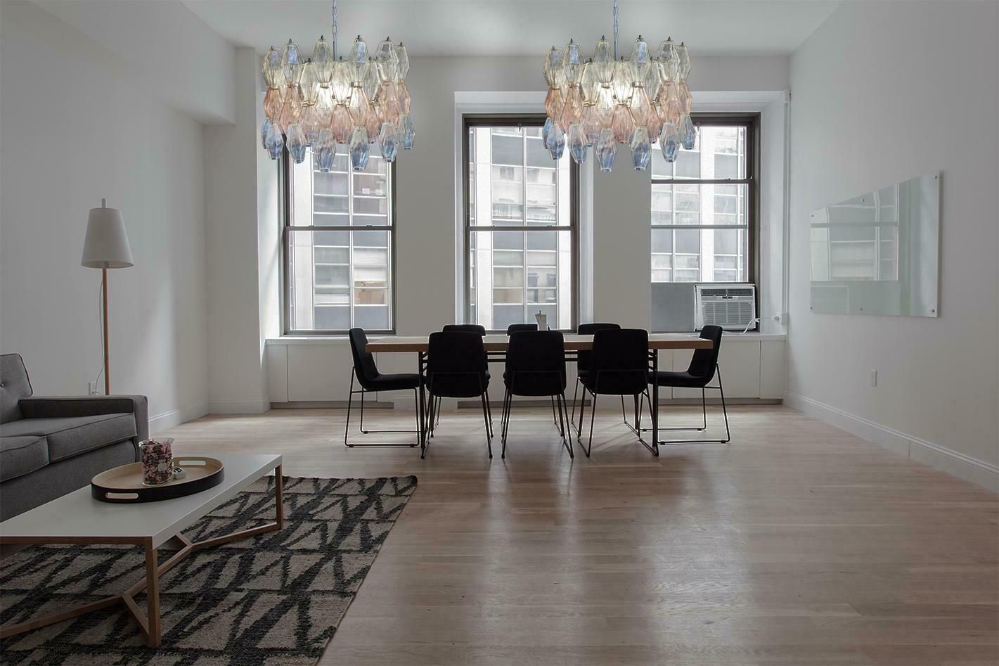 Pair Of Original Poliedri Chandelier By Carlo Scarpa For Venini Murano 1960s photo vinterior