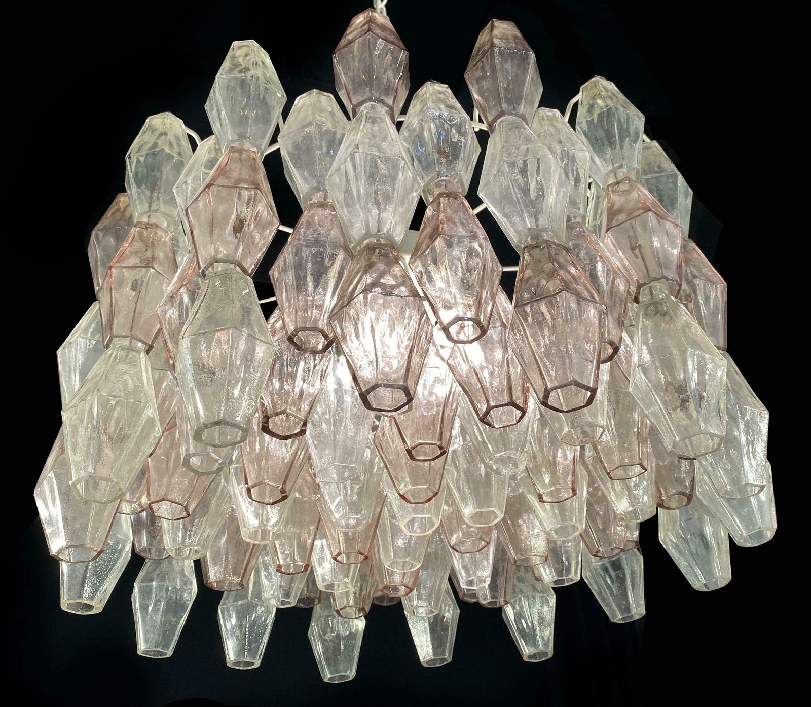 photo vinterior Pair Of Original Poliedri Chandelier By Carlo Scarpa For Venini Murano 1960s