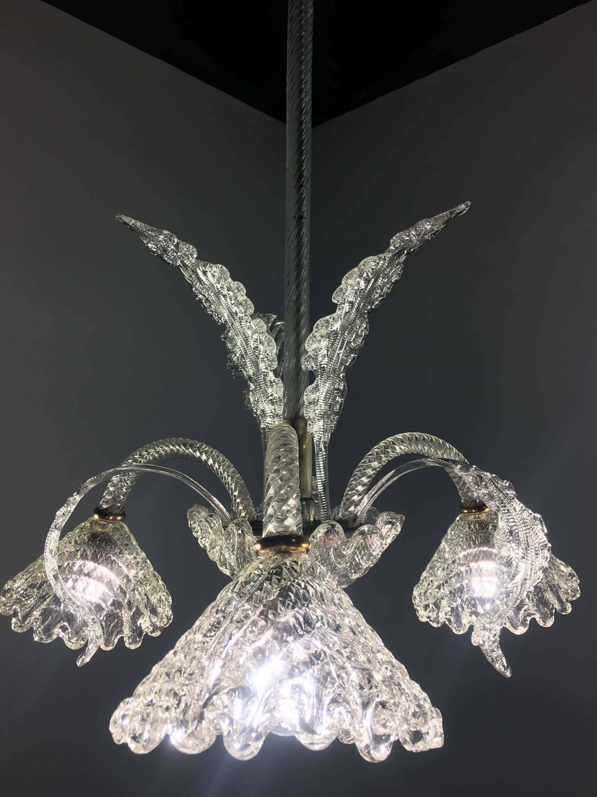 Italian Chandelier By Ercole Barovier, Murano, 1940 photo 2019.0