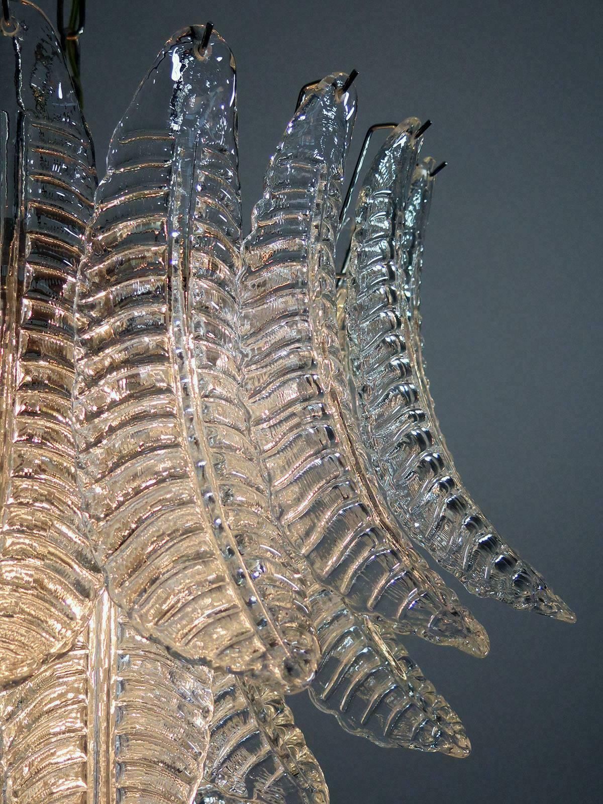 Pair Of Italian Leaves Chandeliers  Barovier And Toso Style  Murano photo 3554.0