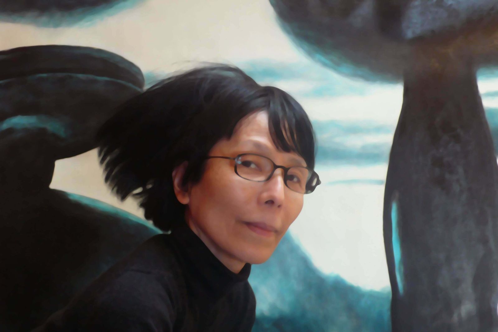 "Heavenly Body Li" By Taeko Mima Oil On Canvas Painting, 1988 photo for sale