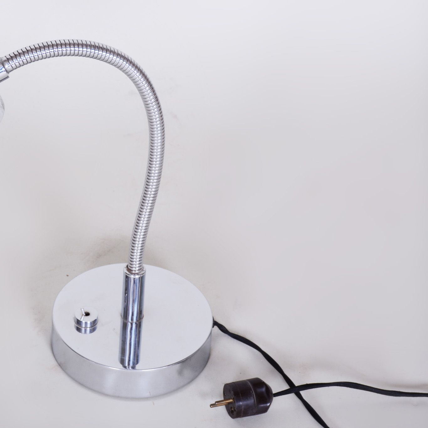 Chrome Bauhaus Table Lamp, Newly Electrified, Designer M. Prokop, Czechia,1920s photo Lighting