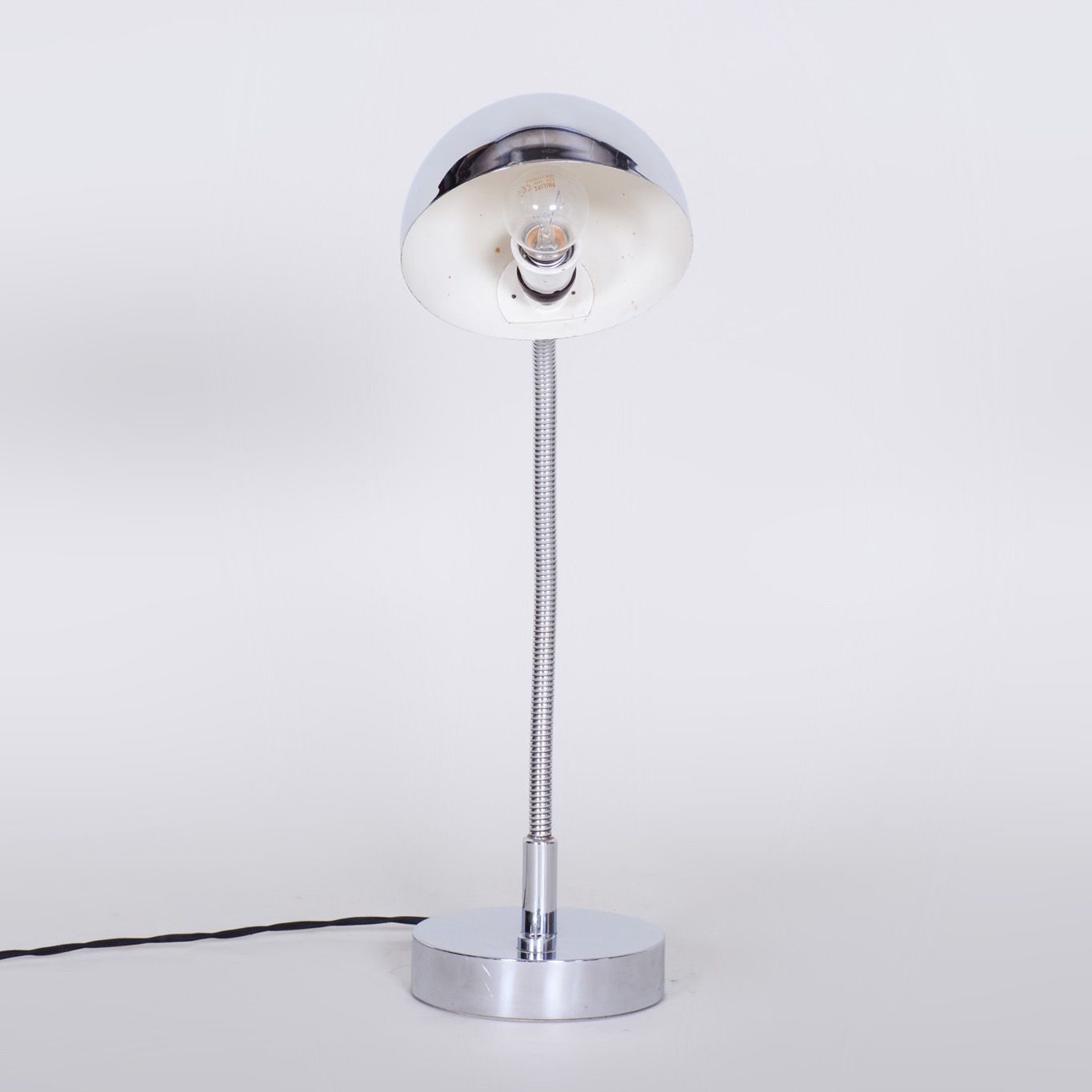 Chrome Bauhaus Table Lamp, Newly Electrified, Designer M. Prokop, Czechia,1920s photo 600.0