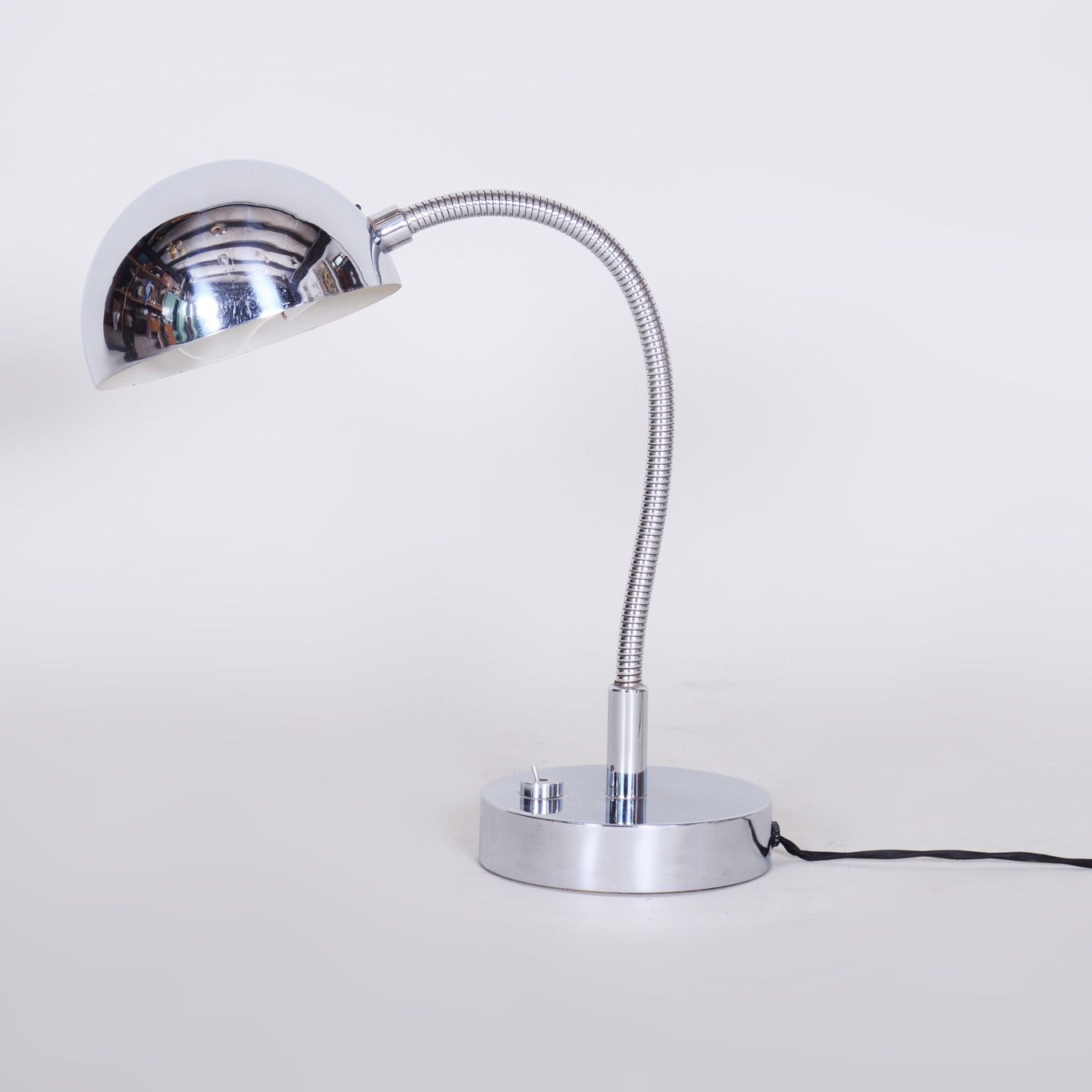 Chrome Bauhaus Table Lamp, Newly Electrified, Designer M. Prokop, Czechia,1920s photo vinterior