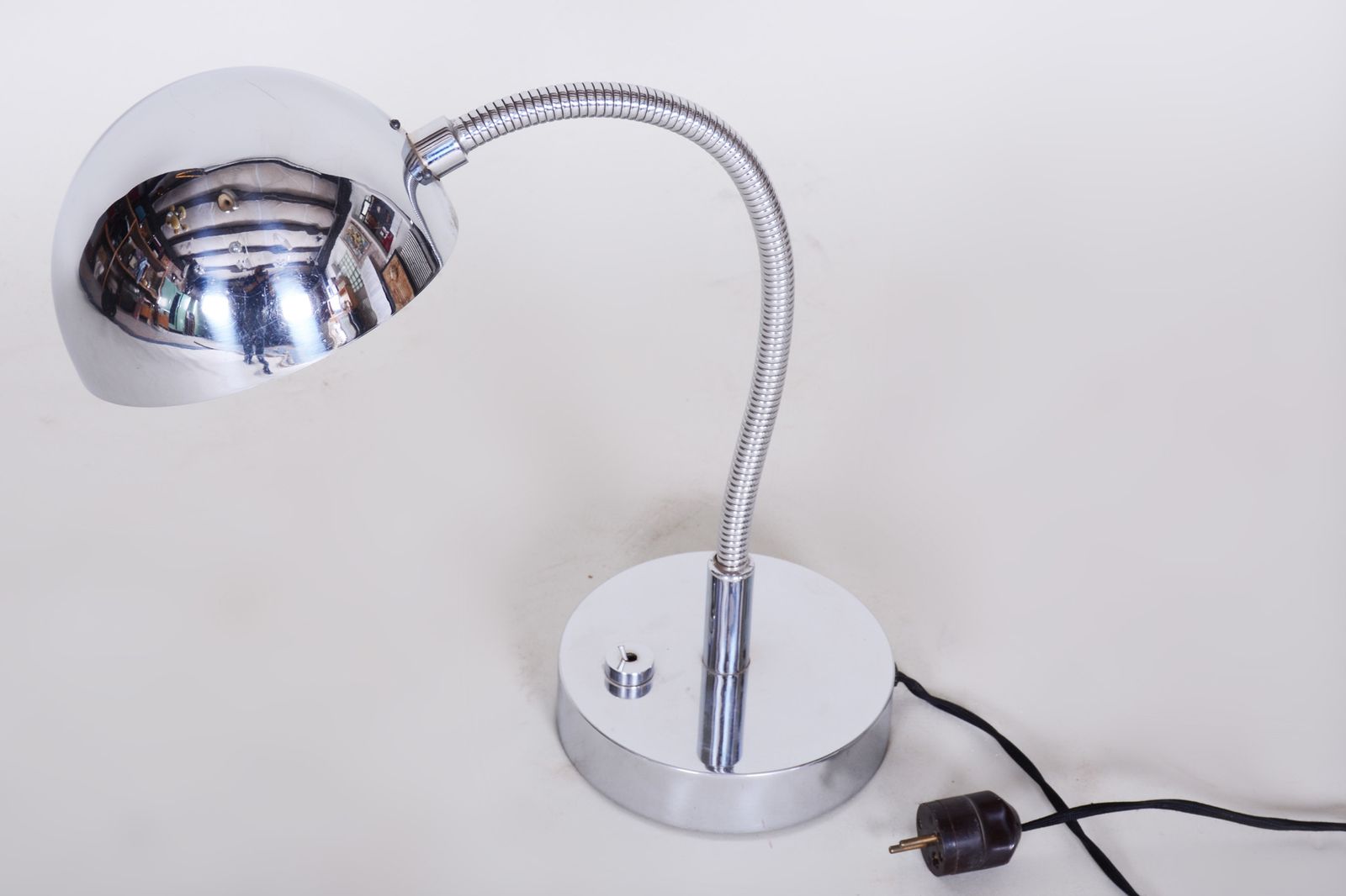 Chrome Bauhaus Table Lamp, Newly Electrified, Designer M. Prokop, Czechia,1920s photo buy
