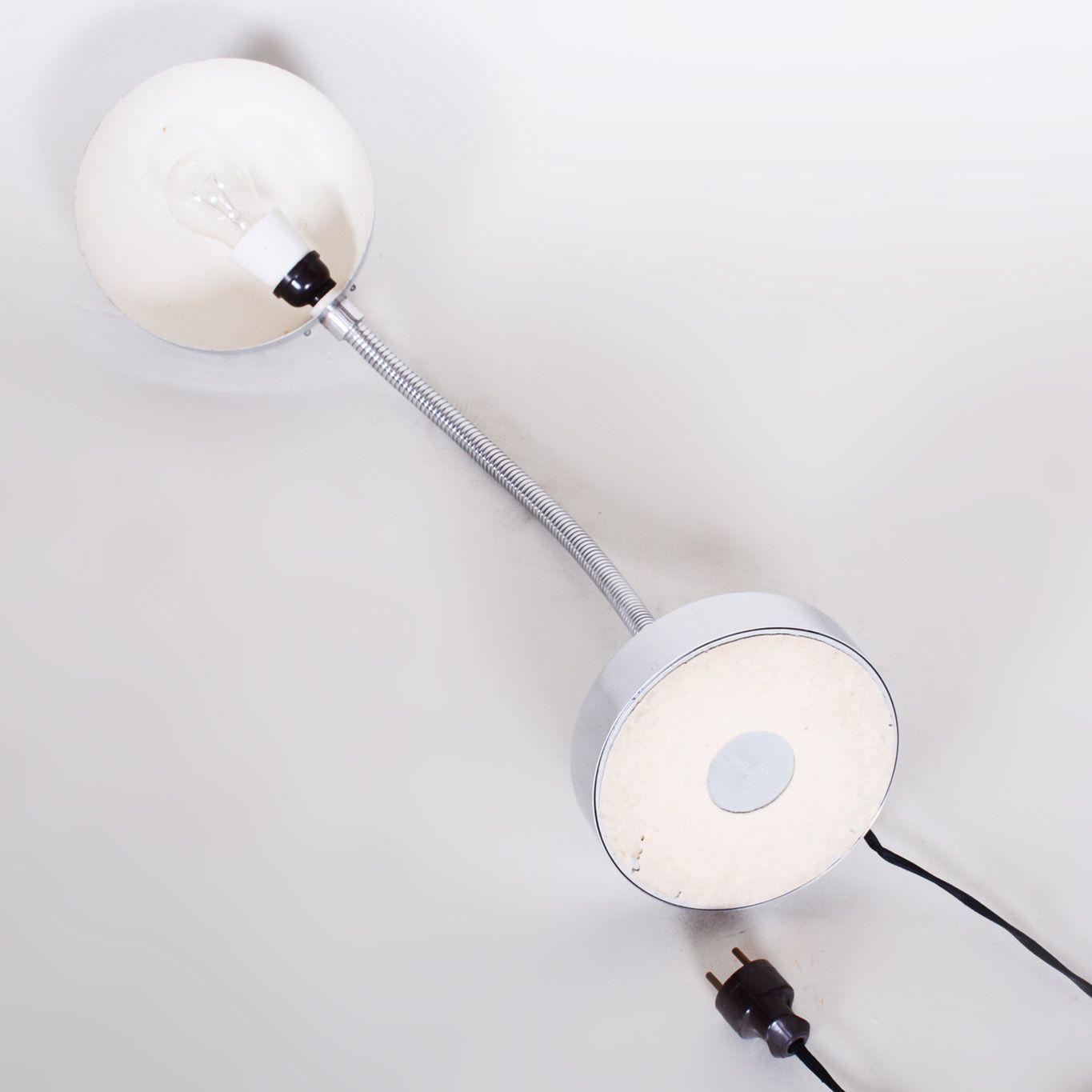 Lighting Chrome Bauhaus Table Lamp, Newly Electrified, Designer M. Prokop, Czechia,1920s photo