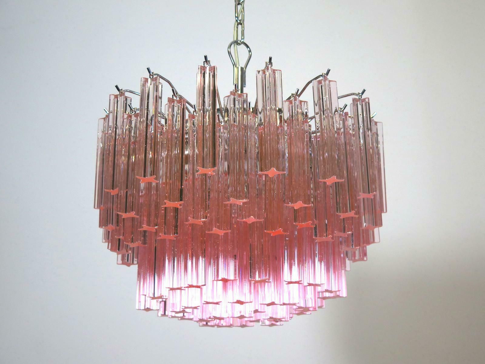 Sert 6 Italian Chandeliers Made By 107 Crystal Prism Quadriedri, Murano £16,151.48per Set photo vinterior
