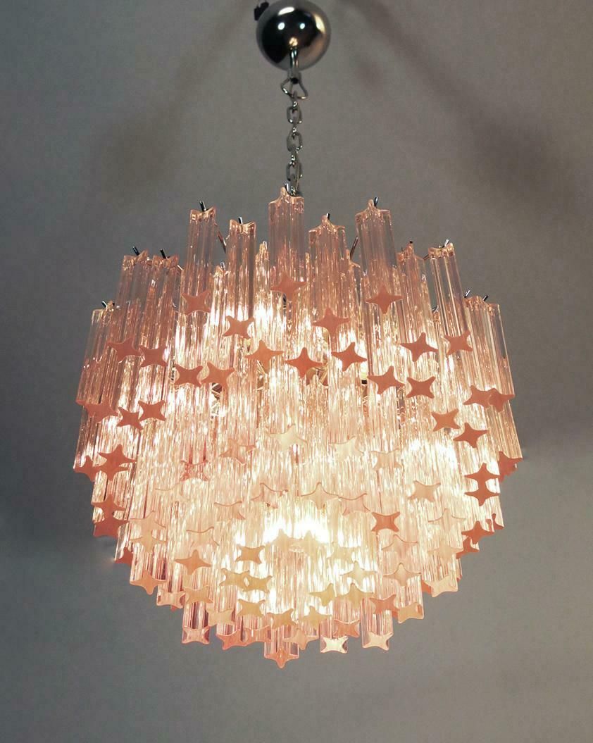 14536.0 Sert 6 Italian Chandeliers Made By 107 Crystal Prism Quadriedri, Murano £16,151.48per Set photo