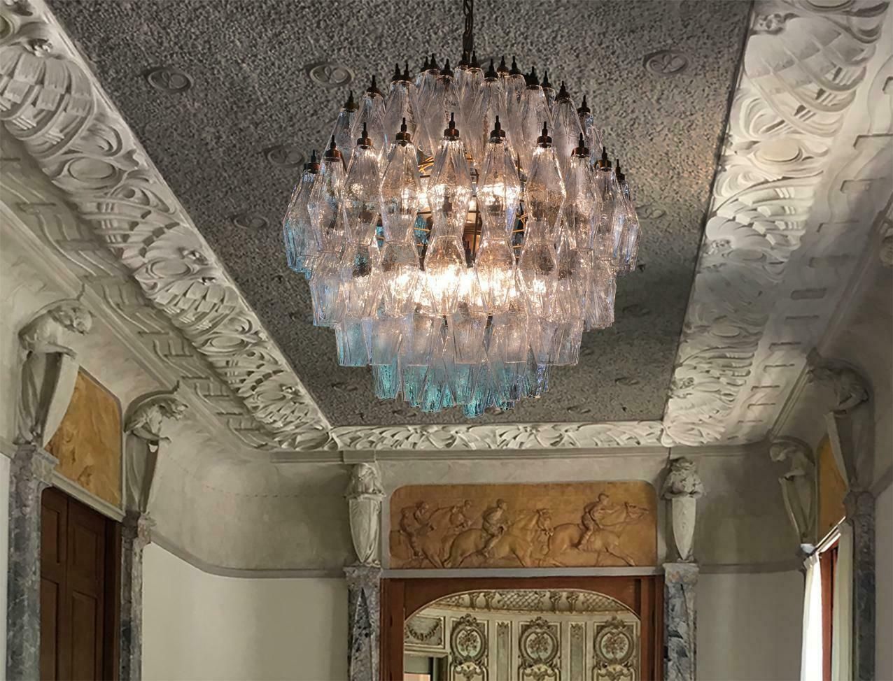 Spectacular Murano Poliedri Chandelier Carlo Scarpa Style, Murano photo Lighting