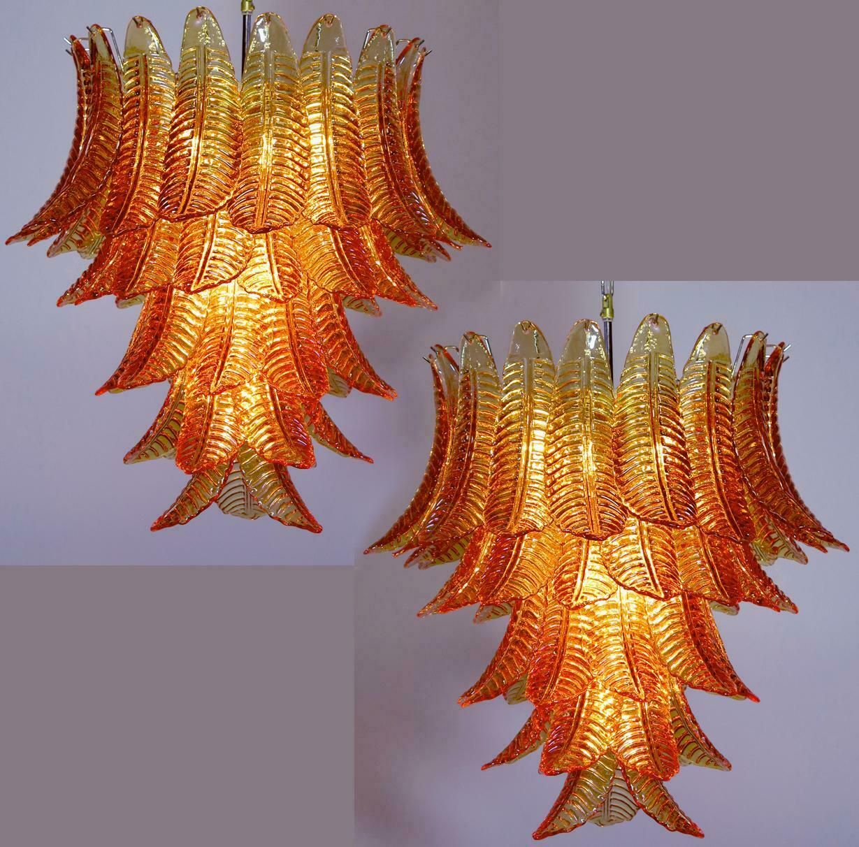 Italian Leaves Chandelier, Barovier & Toso Style, Murano photo 2100.0