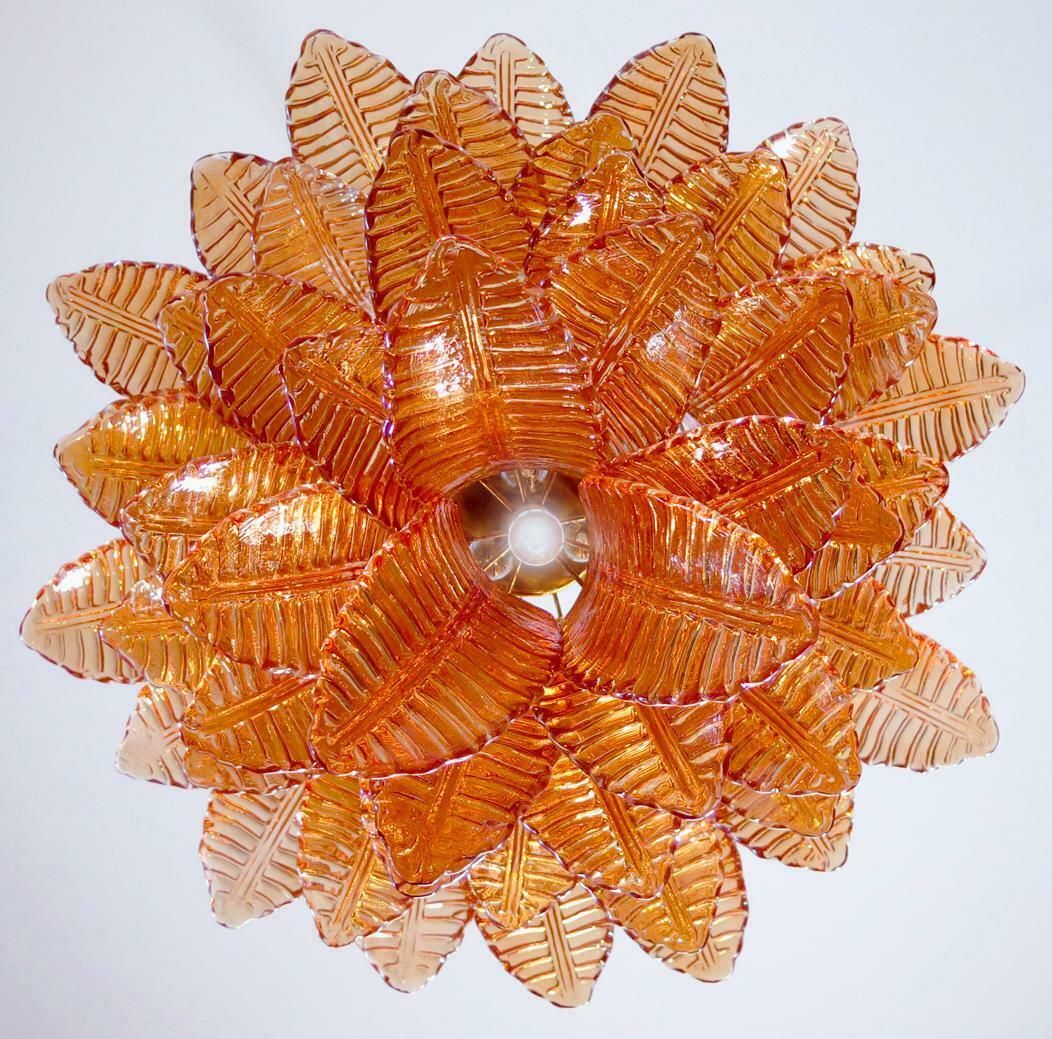 Italian Leaves Chandelier, Barovier & Toso Style, Murano photo vinterior