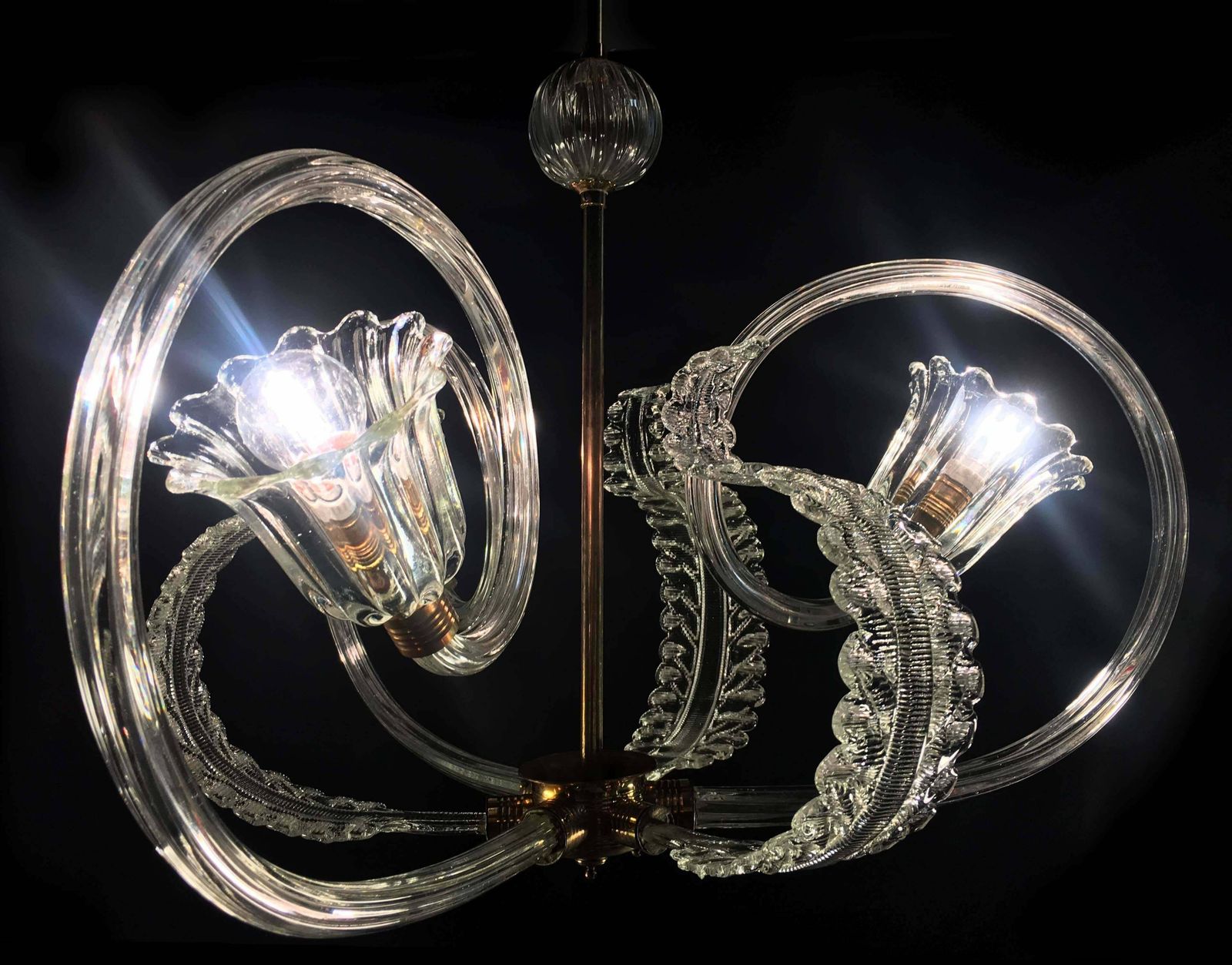 Charming Italian Chandelier By Barovier And Toso Murano 1940 photo 2019.0