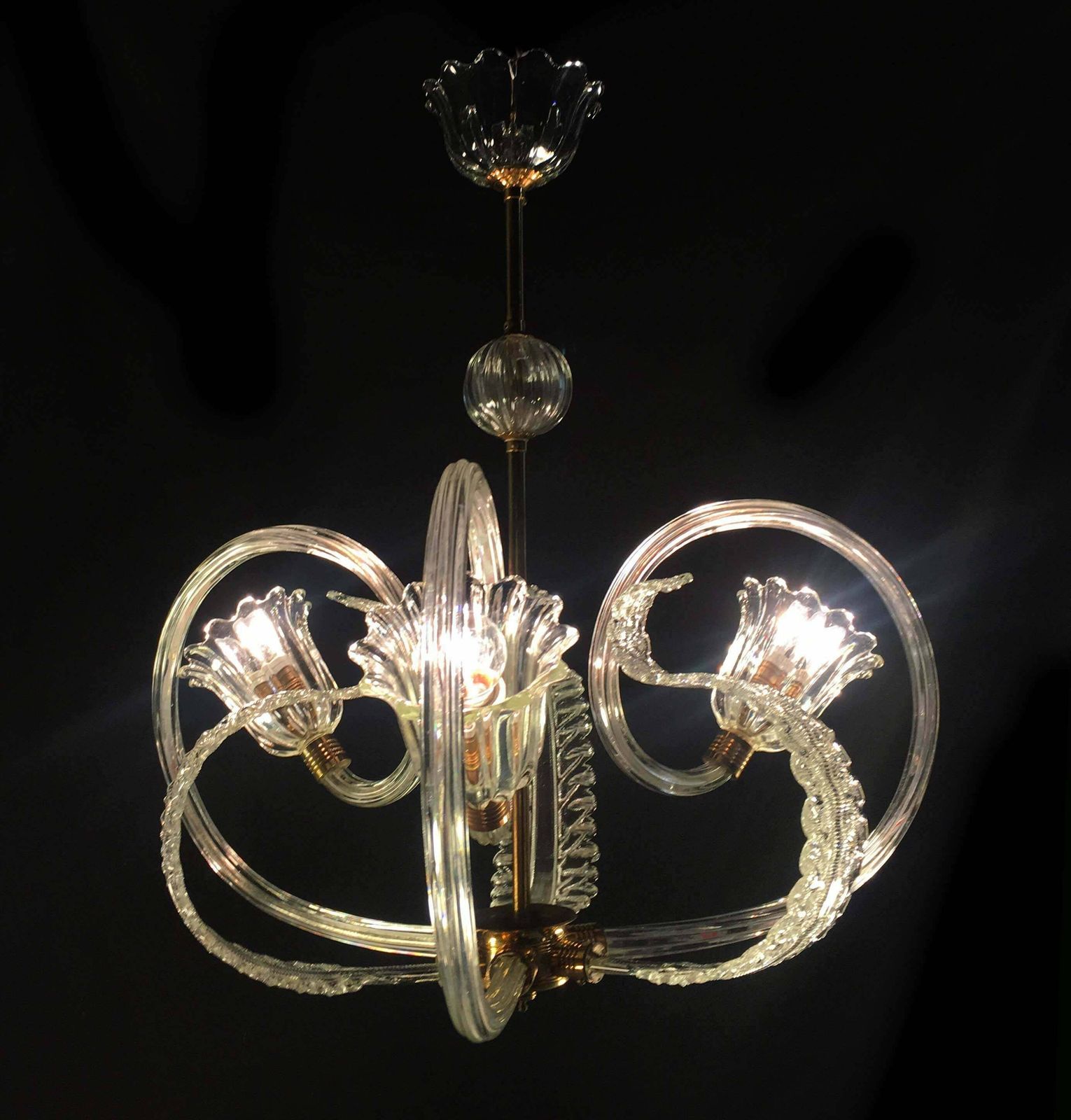 Charming Italian Chandelier By Barovier And Toso Murano 1940 photo buy