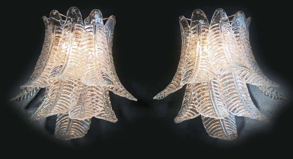 Pair Of Italian Felci Leaves Sconces, Barovier & Toso Style, Murano photo furniture