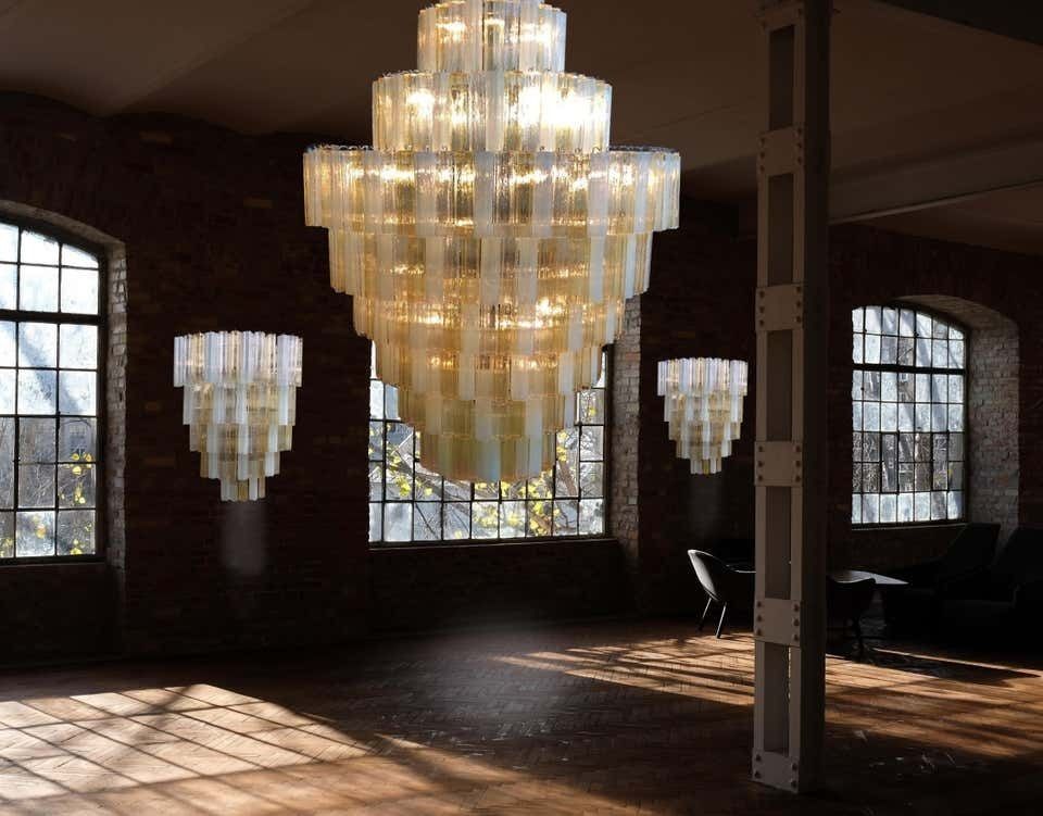 Pair Of Giant Italian Chandeliers, Murano photo for sale