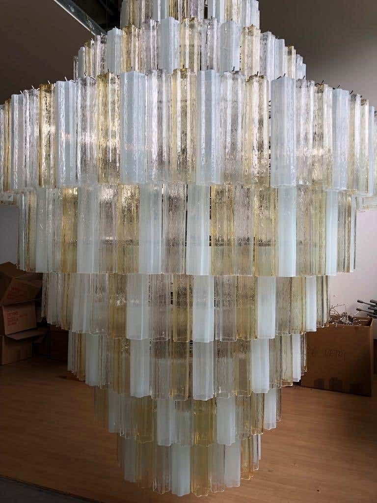 Pair Of Giant Italian Chandeliers, Murano photo Lighting