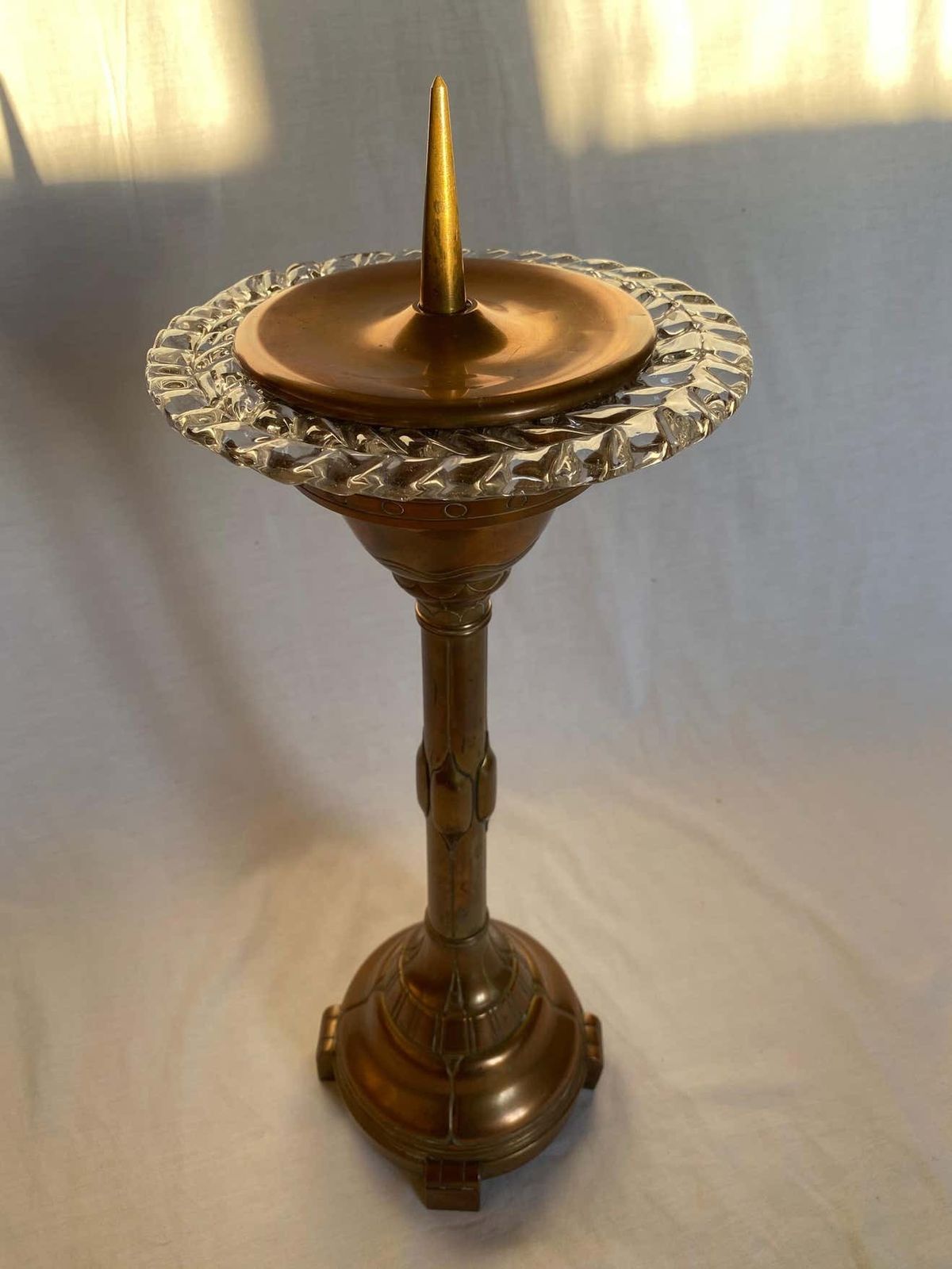 photo buy Italian Candleholder In Copper And Murano Glass By Ercole Barovier, 1940