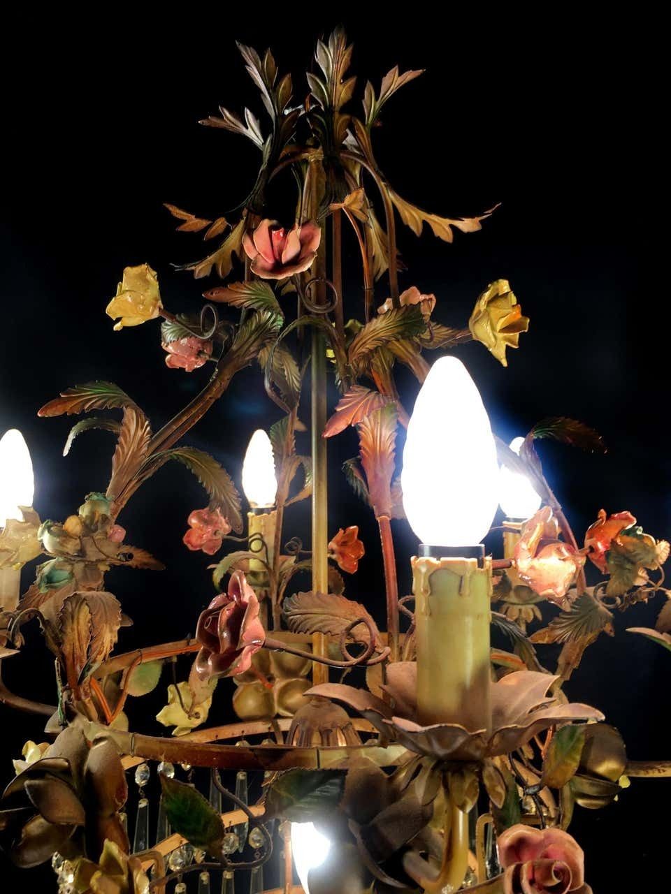 photo for sale Mid 20th Century Fine Italian Chandelier, Murano, 1940