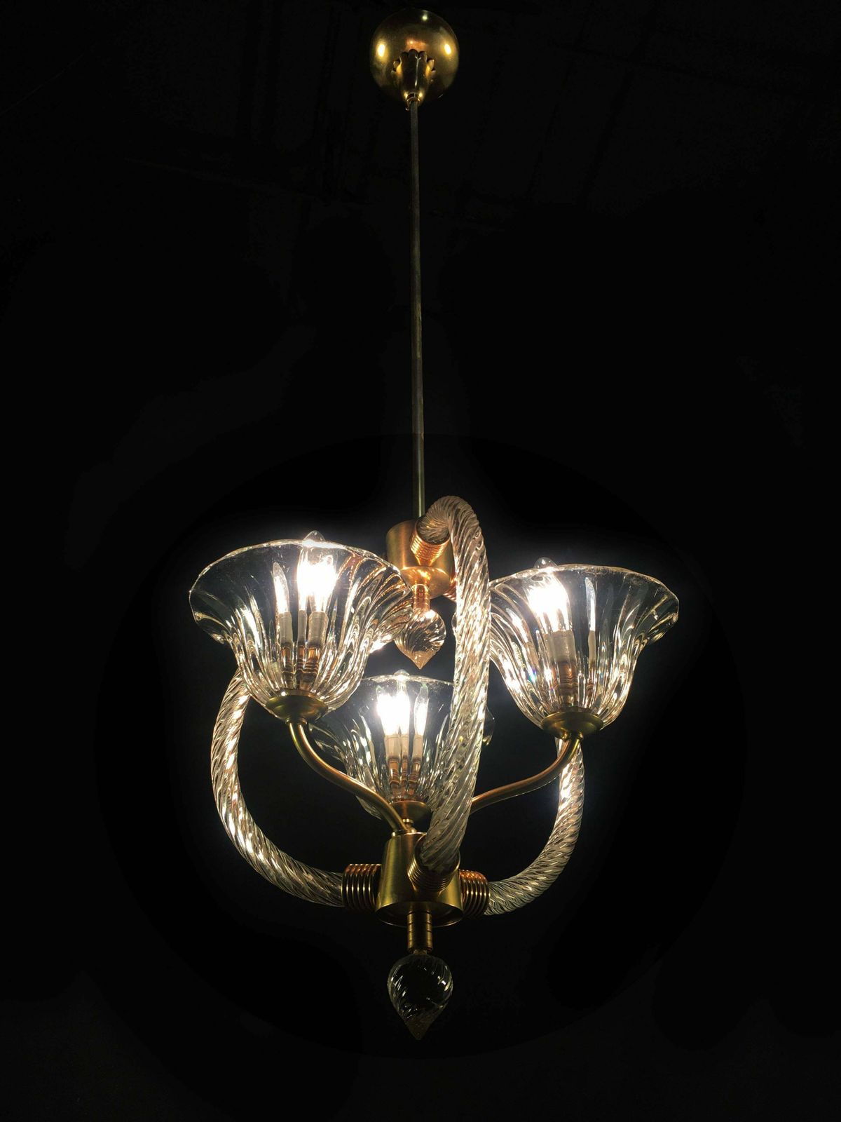 Charming Italian Chandelier By Barovier And Toso  Murano 1940 photo furniture
