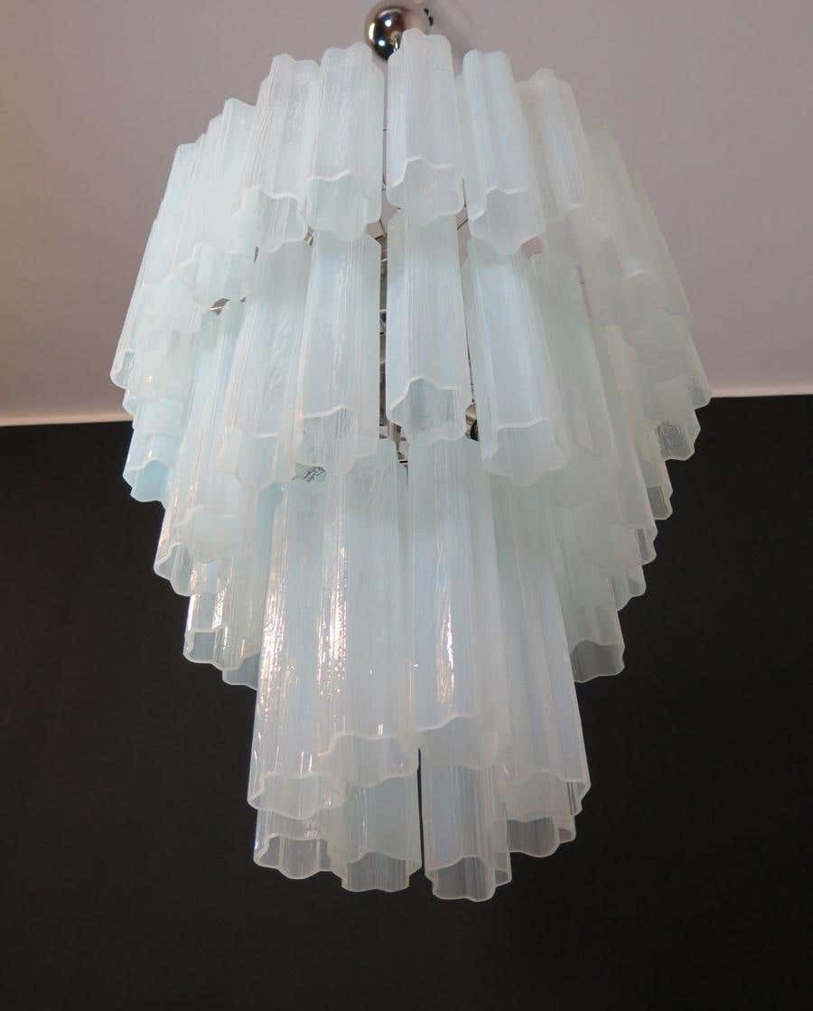 Opal Silk 48 Trunks Chandelier In Toni Zuccheri Style, Murano photo Lighting