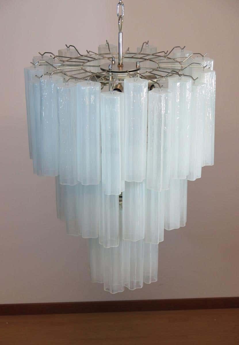 Opal Silk 48 Trunks Chandelier In Toni Zuccheri Style, Murano photo vintage