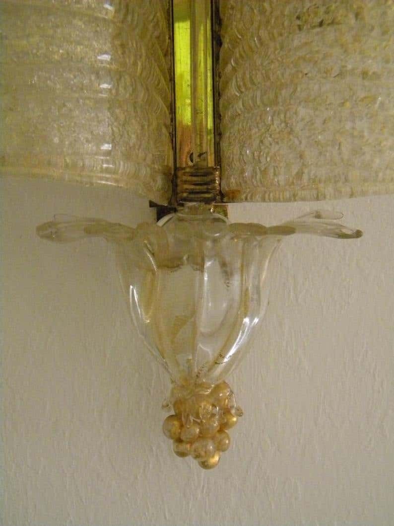 Midcentury Trio Of Sconces Grand Hotel By Barovier And Toso  Murano 1960s photo Lighting