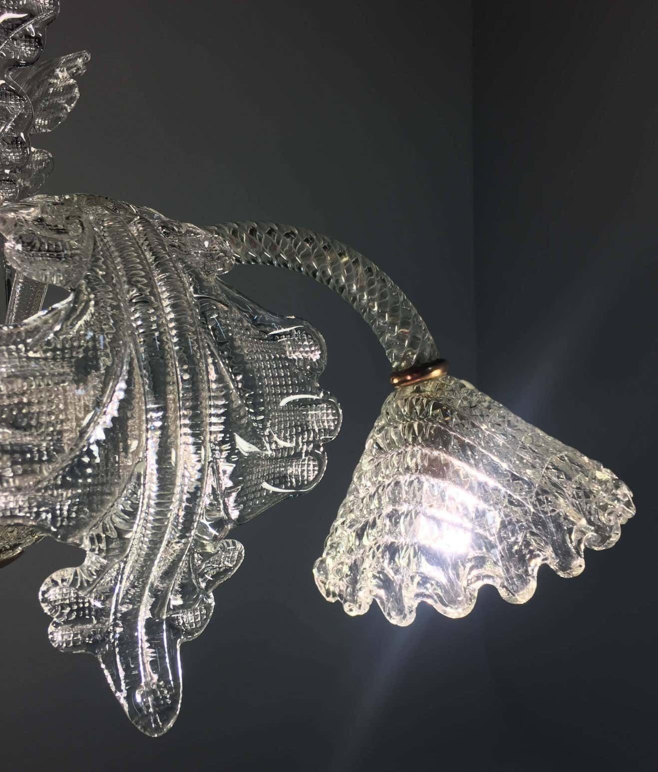 Pretty Italian Chandelier By Ercole Barovier, Murano, 1940 photo for sale