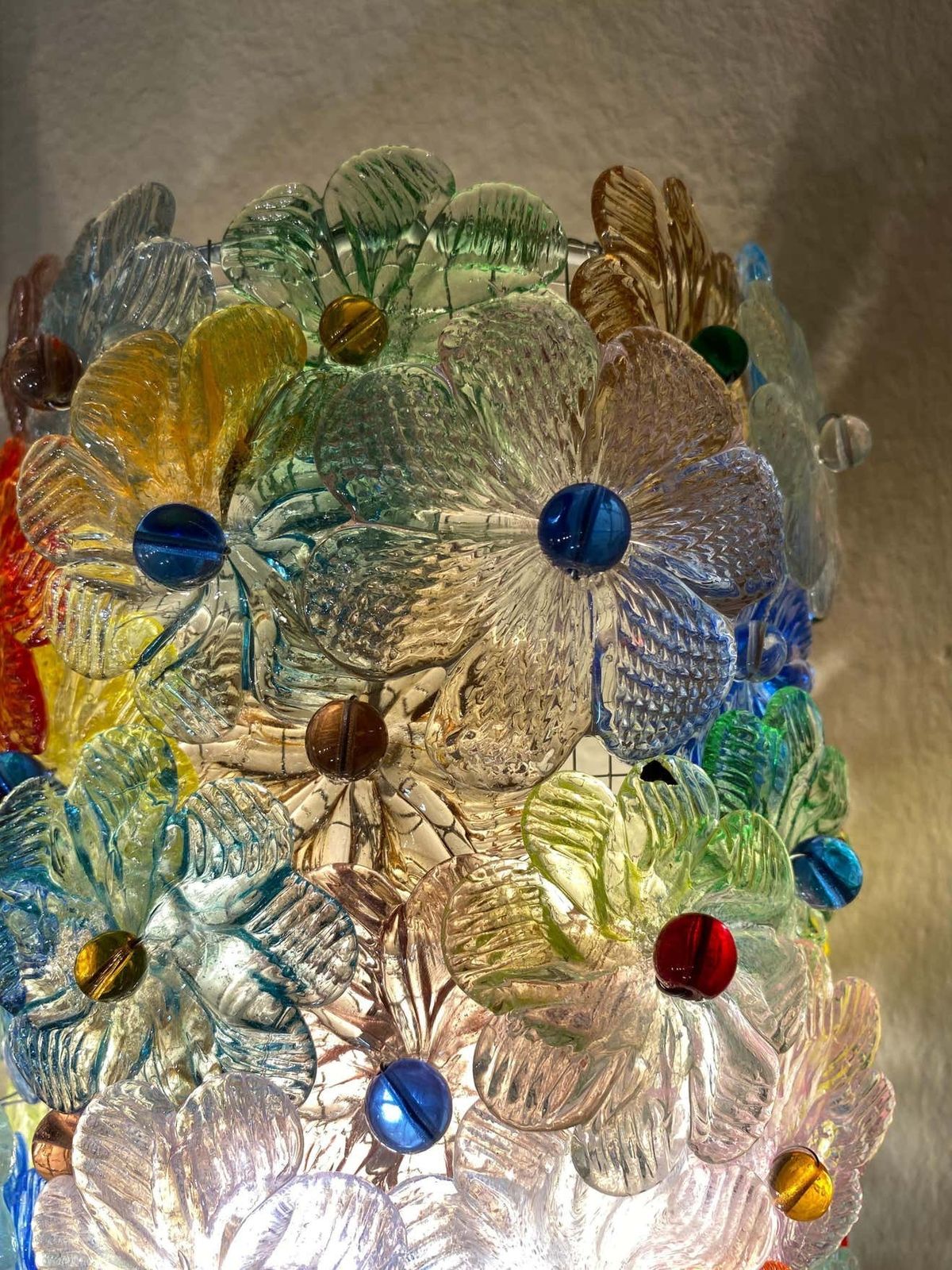 Stunning Set Of 4 Sconces Millefiori By Barovier&Toso Murano, 1950 photo buy