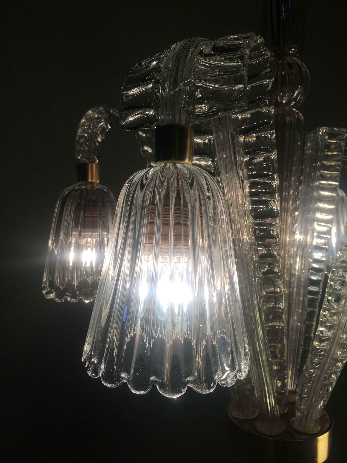 Charming Art Deco Chandelier By Ercole Barovier, Murano, 1940s photo 7430.0