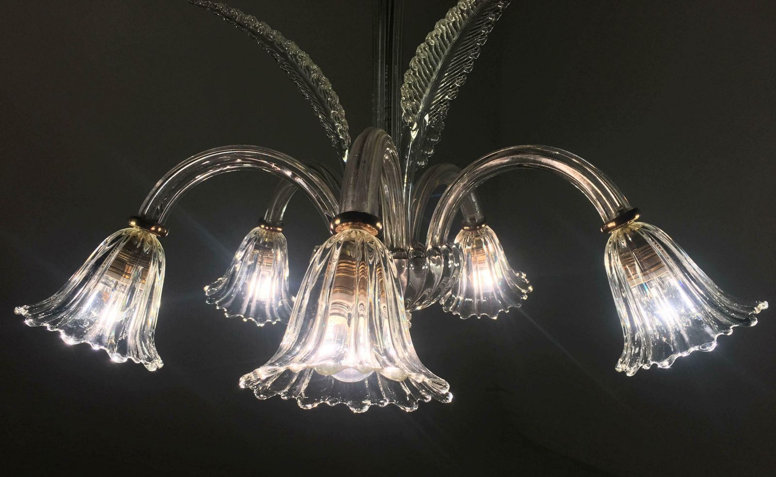 Liberty Chandelier By Ercole Barovier, Murano, 1940s photo 3635.0
