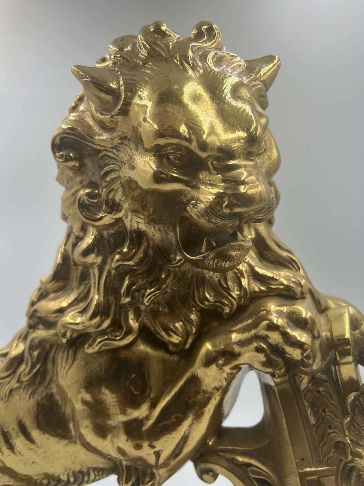 Pair Of Chimney Pots In Gilded Bronze, Florence 1890 photo buy