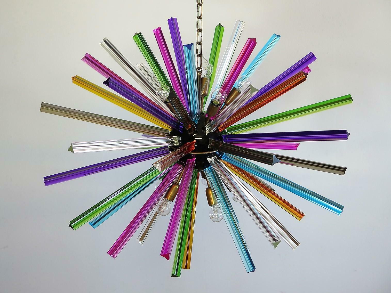 Sputnik Chandelier Multicoloured, Murano, Late 20th Century photo vintage