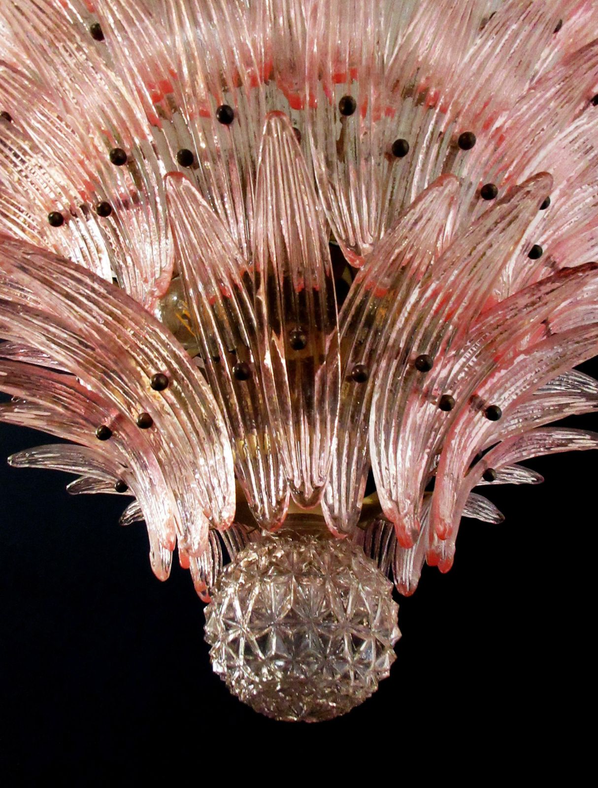 Pair Of Majestic Chandelier Pink Glasses, Murano photo 6461.0
