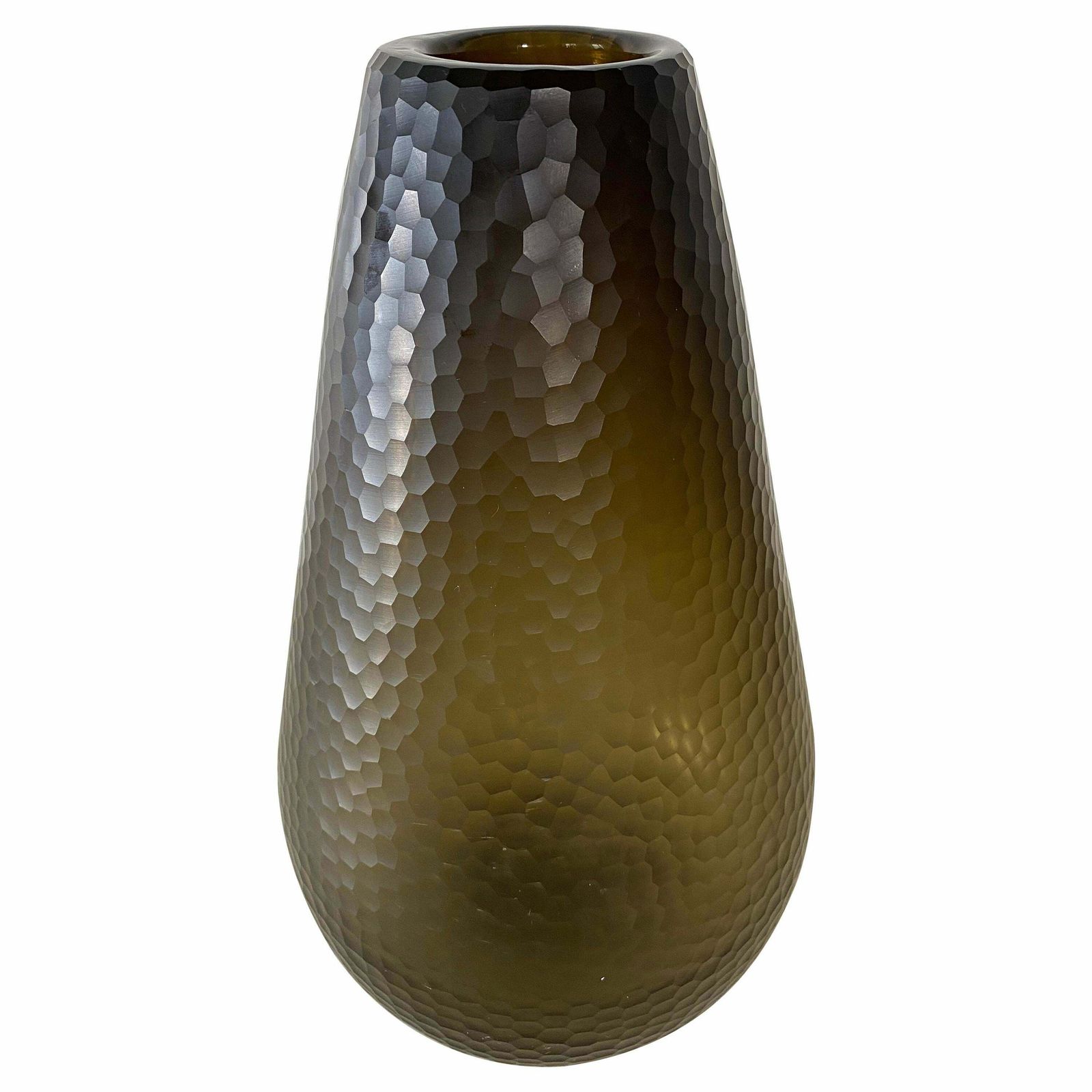 Battuto Nido D’ape Amber Vase Attributed To Carlo Scarpa, Murano, 1940
