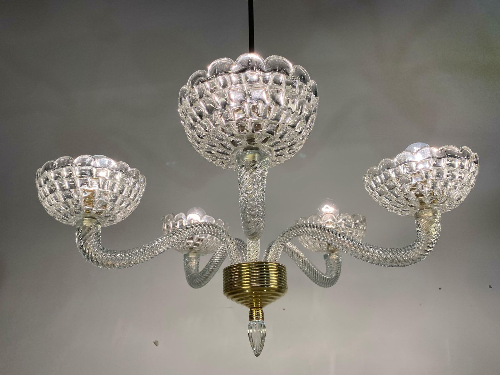 Art Deco Chandelier By Ercole Barovier, Murano, 1940 photo for sale