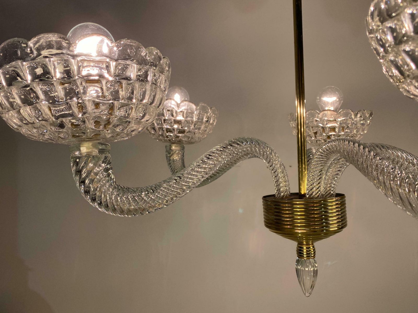photo vinterior Art Deco Chandelier By Ercole Barovier, Murano, 1940